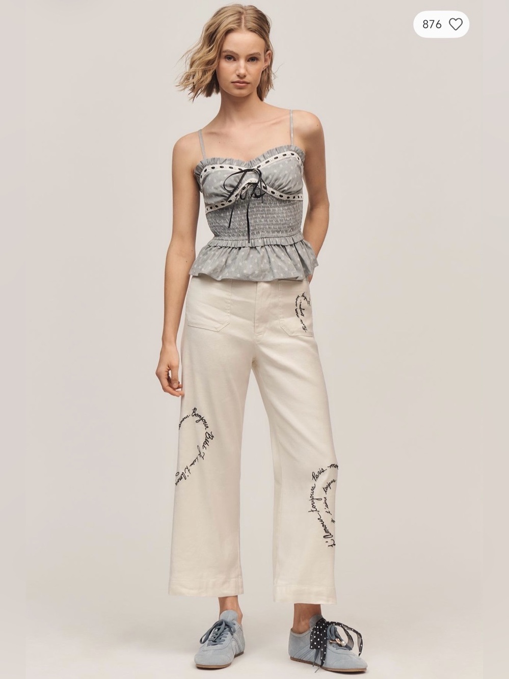 Anthropologie The Colette Linen Blend Crop Love Notes Trousers by Maeve NWT!